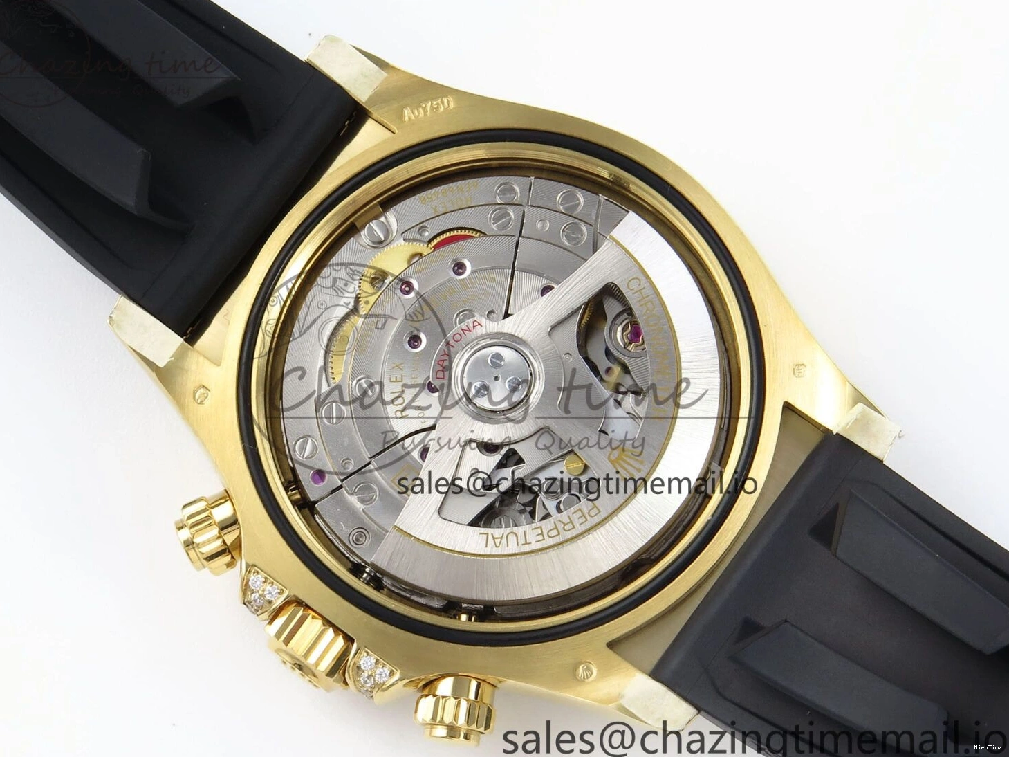 MiroTime 0203 Daytona 126538TBR EWEF 1:1 Best Edition 904L Steel YG Crystal Dial Diamonds Bezel on Black Rubber Strap SH OdorResistant 463